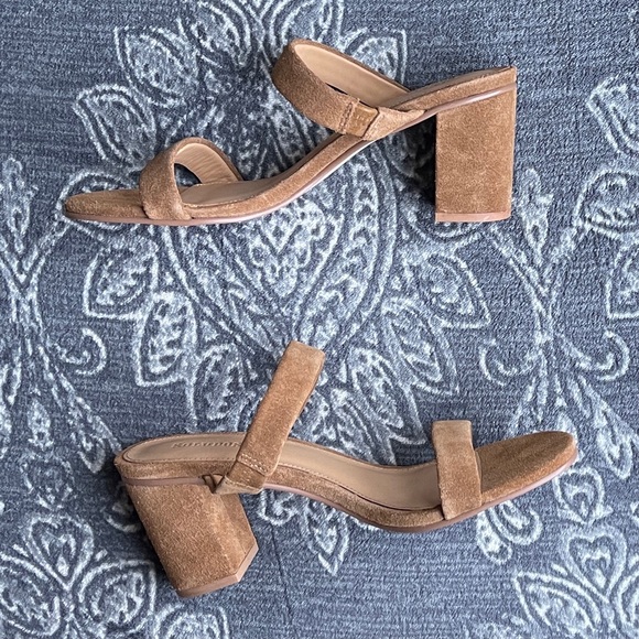 Soludos Tan Suede Double Strap Block Heel Sandals - Picture 8 of 12